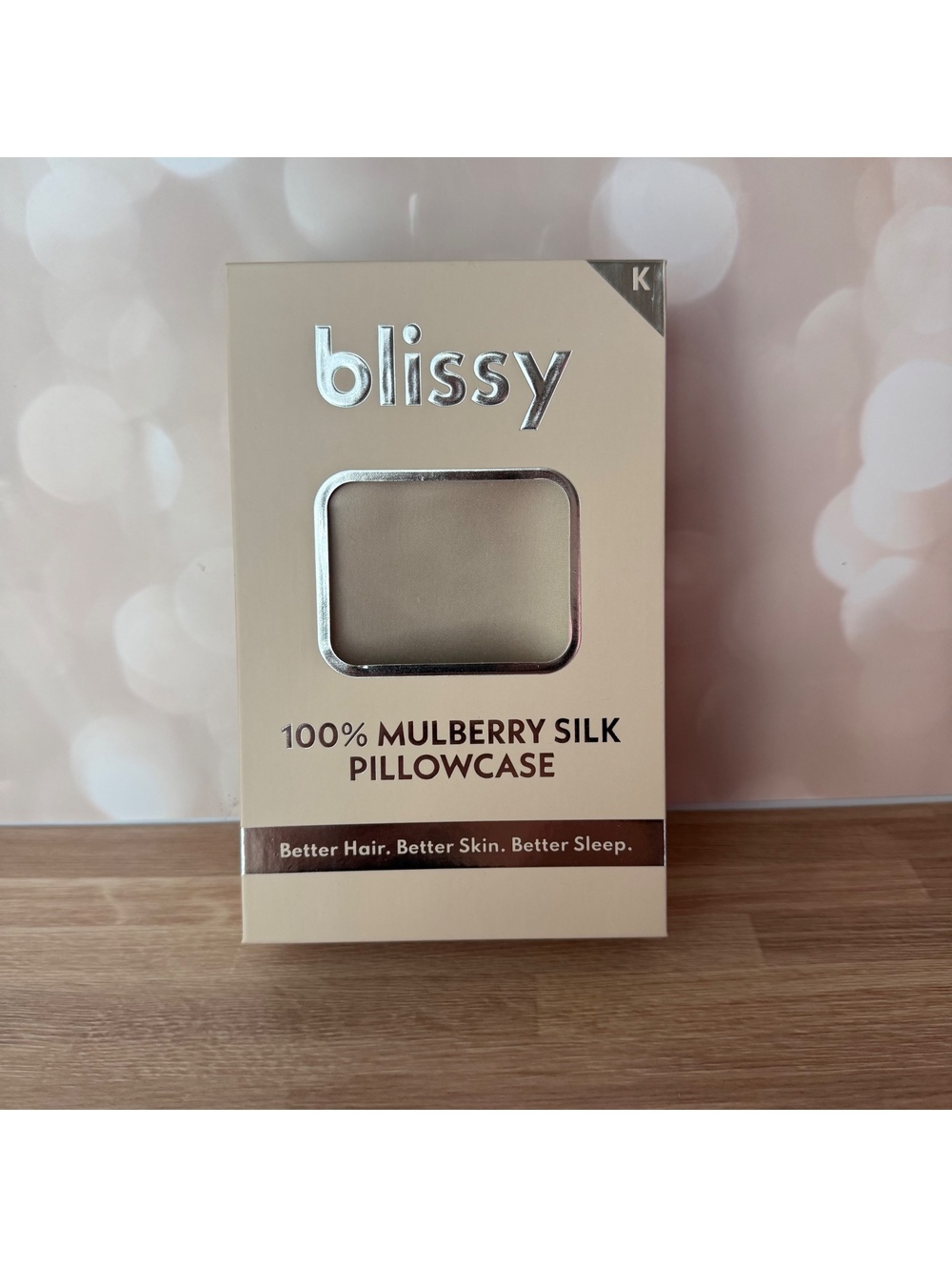 New Blissy 100% Mulberry Silk King Pillowcase | Natural Beige